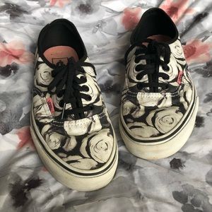 Vans Authentic Digi Roses Black & White Shoes